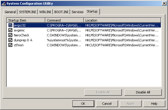 msconfig