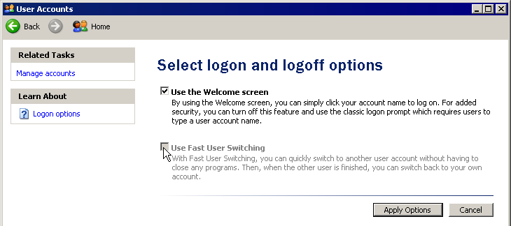 User acouts